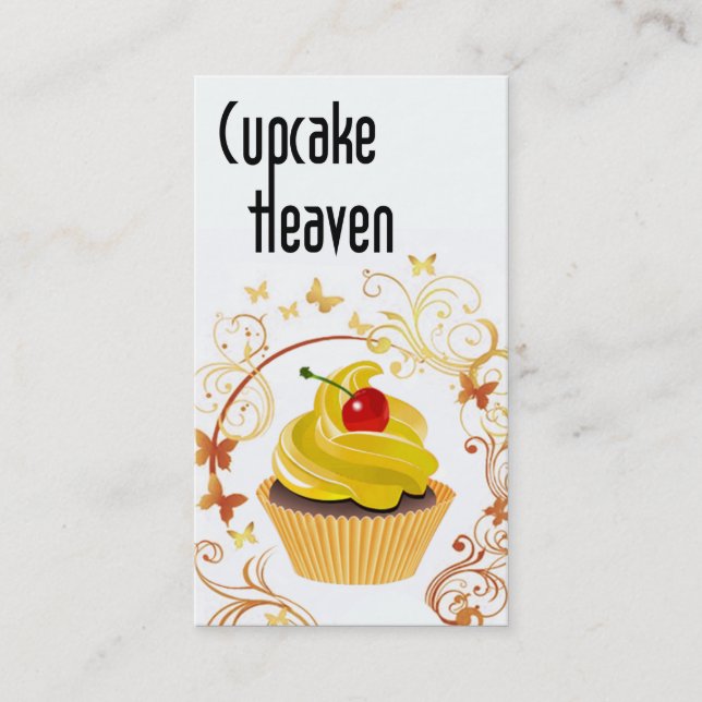 "Cupcake Heaven" - Confections Desserts Pastries Business Card (Front)