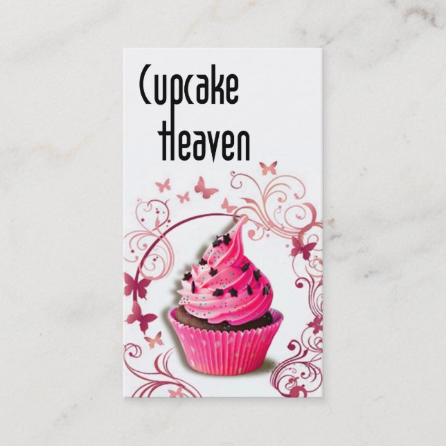 "Cupcake Heaven" - Confections Desserts Pastries Business Card (Front)