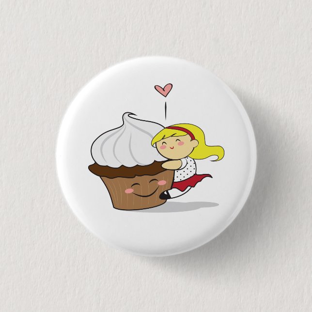 Cupcake Hugger Cutie Button (Front)