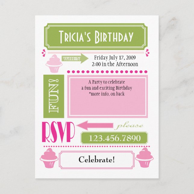 Cupcake Invite (Front)