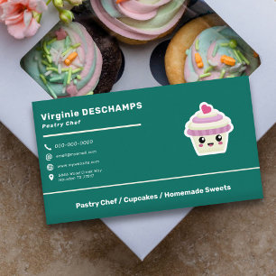 Cupcake Kawaii for Pastry Chef Business Card