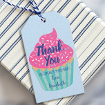 Cupcake Kids Birthday Thank You Gift Tags<br><div class="desc">Celebrate your sweetie's special day with Cupcake Kids cupcake against a light blue background. The reverse is a pattern of cupcakes. You can customise this further by clicking on the "PERSONALIZE" button. Matching Items in our shop for a complete party theme. For further questions please contact us at ThePaperieGarden@gmail.com</div>