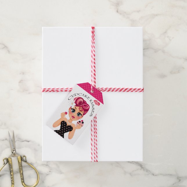 Cupcake Kisses Personal Version Gift Tag (With Twine)