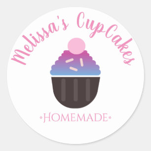 Cupcake Logo Sprinkles Homemade Bakery Classic Round Sticker