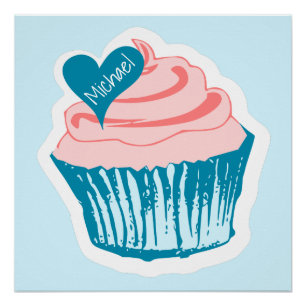 Cupcake Love custom name poster