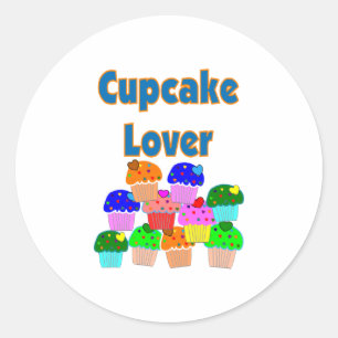 "Cupcake Lover"---Mound of adorable cupcakes Classic Round Sticker