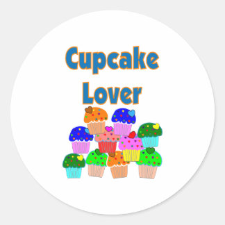 "Cupcake Lover"---Mound of adorable cupcakes Classic Round Sticker