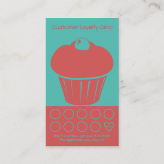 Cupcake Loyalty Business Card Punch Card