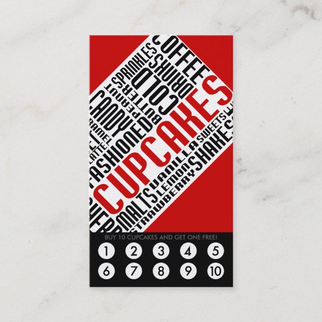 cupcake loyalty (wordWEBs) Card (Front)