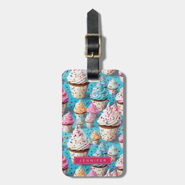 Cupcake Luggage Tags (Front Vertical)