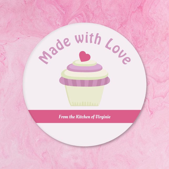 Cupcake Made with Love Label Sticker (Cupcake Made with Love Label Sticker)