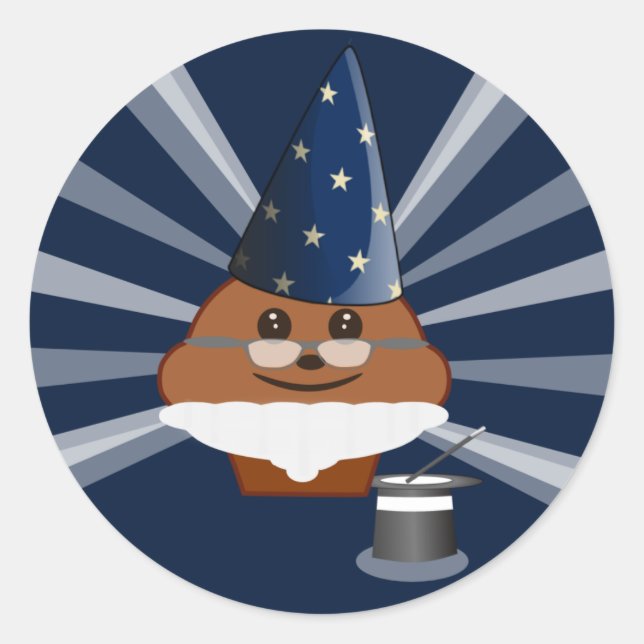 Cupcake Magician Classic Round Sticker (Front)