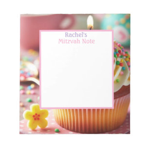 Cupcake Mitzvah Note Girls Notepad