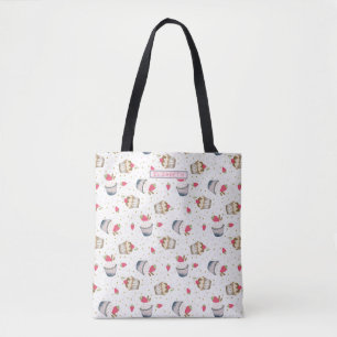 Cupcake Monogram Tote Bag – Sweet Pink Personalise