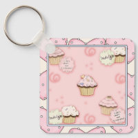 Cupcake Motto Keychain