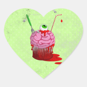 Cupcake Of The Dead Heart Sticker