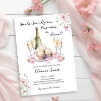 Cupcake or Cava Delicate Pink Floral Bridal Shower