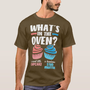 Cupcake or Muffin Baby Shower Gender Reveal Party T-Shirt