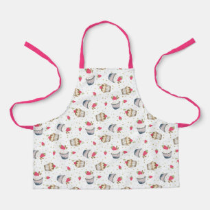 Cupcake Pattern Apron – Cute Pink Baking Gift for 
