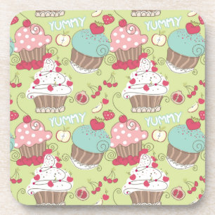 Cupcake pattern coaster