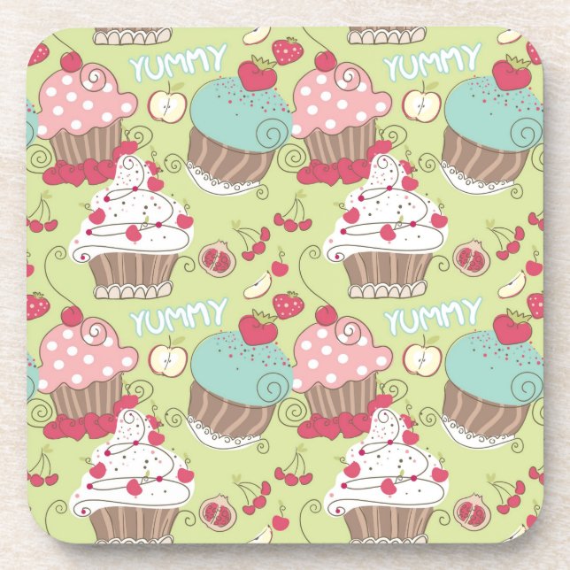 Cupcake pattern coaster (Front)