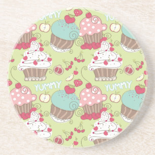 Cupcake pattern coaster