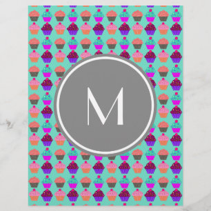 Cupcake Pattern Custom Monogram