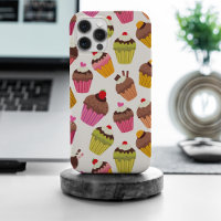 Cupcake Pattern, Muffin Pattern, Chocolate, Hearts