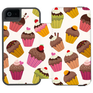 Cupcake Pattern, Muffin Pattern, Chocolate, Hearts Incipio Watson™ iPhone 5 Wallet Case