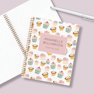Cupcake Pattern Personalised Notebook