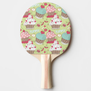 Cupcake pattern ping pong paddle