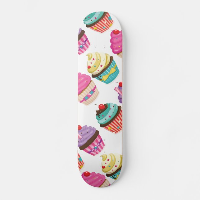 Cupcake Pattern Skateboard (Front)