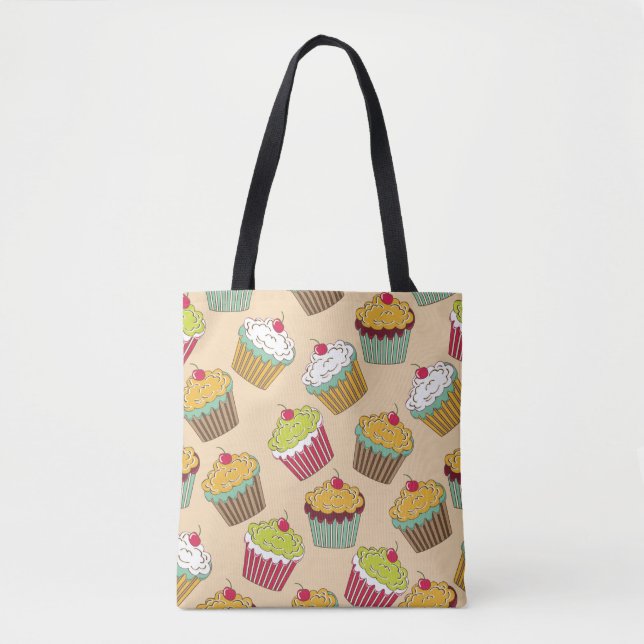 Cupcake Pattern Tote Bag (Front)