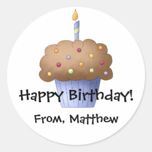 Cupcake Personalised Sticker