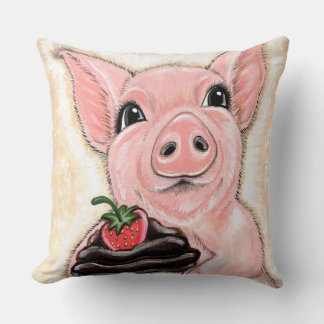 Cupcake Piggy Throw Pillow