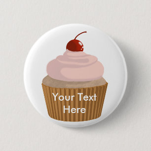 Cupcake-Pink and Brown 6 Cm Round Badge