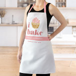 Cupcake Pink Gold I Bake Modern Bold Typography Apron<br><div class="desc">Here’s a wonderful way to add to the fun of baking, as well as further promote your business. Add extra sparkle to your culinary adventures whenever you wear this elegant, sophisticated, simple, and modern apron. “I bake” in dark dusty pink bold, typography, a graphic pink and gold cupcake and a...</div>