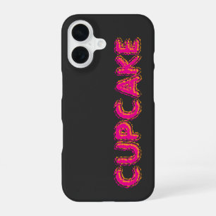Cupcake Pink Text Custom Black  iPhone 16 Case