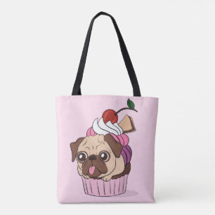 Cupcake Pug Tote Bag
