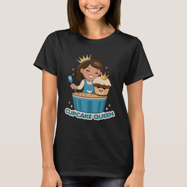 Cupcake Queen Baking Mum T-Shirt (Front)