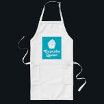 Cupcake queen | big turquoise blue apron for women<br><div class="desc">Cupcake queen | Cute big turquoise blue baking apron for women. Funny gift for cupcake lover. Customisable background colour. Make one for mum,  mother,  wife,  aunt,  grandma,  sister,  daughter etc.</div>