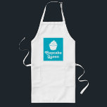 Cupcake queen | big turquoise blue apron for women<br><div class="desc">Cupcake queen | Cute big turquoise blue baking apron for women. Funny gift for cupcake lover. Customisable background colour. Make one for mum,  mother,  wife,  aunt,  grandma,  sister,  daughter etc.</div>