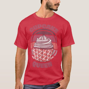 Cupcake Queen Funny Girl Baking Quote Saying Retro T-Shirt