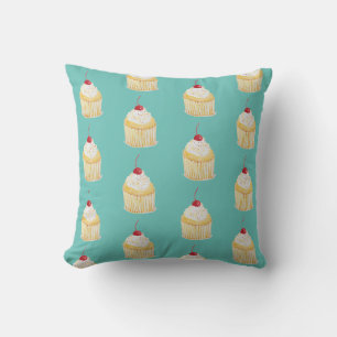 Cupcake Rainbow Sprinkles Throw Pillow