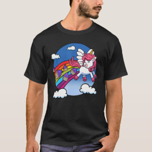 Cupcake Rainbow Unicorn Flying Fairy Cake Pastry C T-Shirt