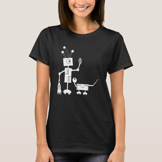 Cupcake Robot Ai Dog Puppy   Futuristic Machine T-Shirt (Front)