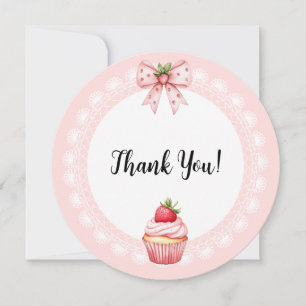 Cupcake Round Baby Shower-Thank You Card