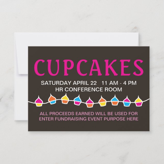 cupcake sale handbill flyers (Front)