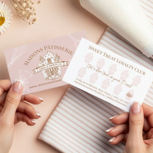 Cupcake Shop Pastry Chef Baking Utensils Bakery Loyalty Card