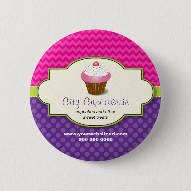 Cupcake Shop Promotional Button (Front)